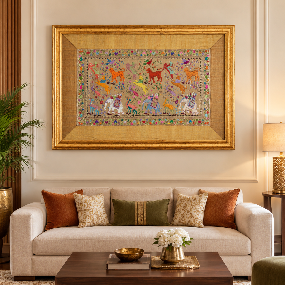 Animals in the Forest Silk Tapestry