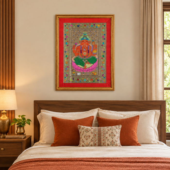 Big Ganesha Silk Tapestry