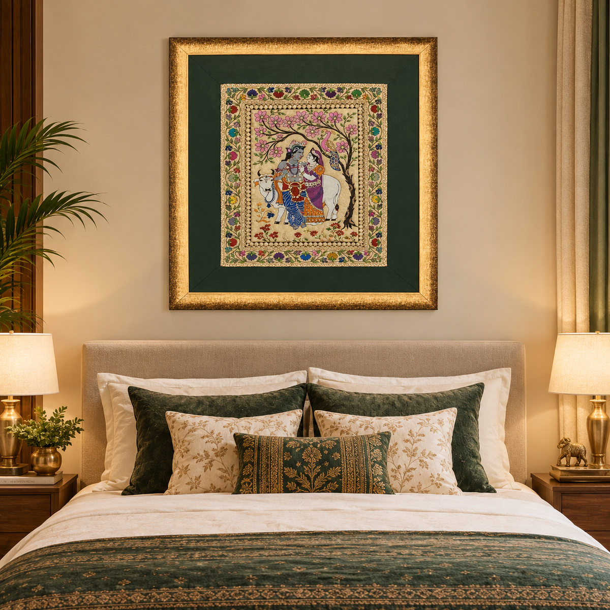 Radha & Krishna Silk Tapestry