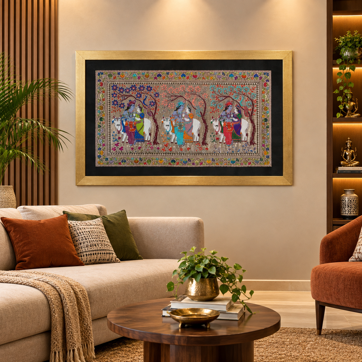 Radha Krishna Silk Tapestry
