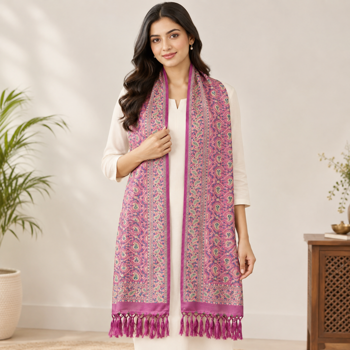 Persian Carrort Pink Silk Stole