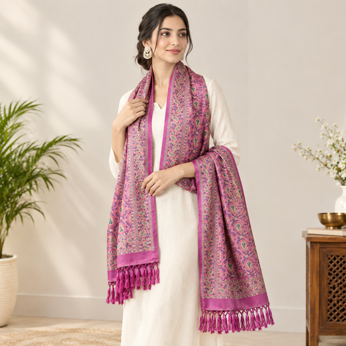 Persian Carrort Pink Silk Stole