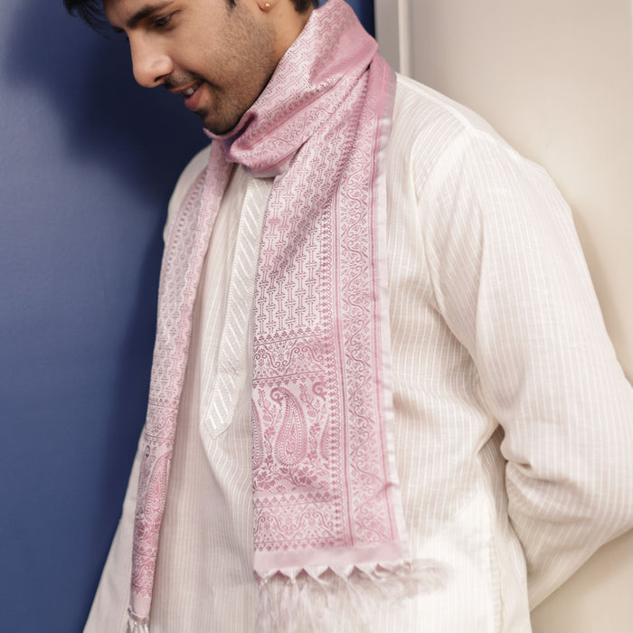 Pink Octavia Design Silk Men’s Scarf