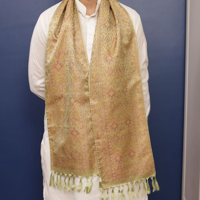 Pista Green Paisley Silk Men’s Scarf