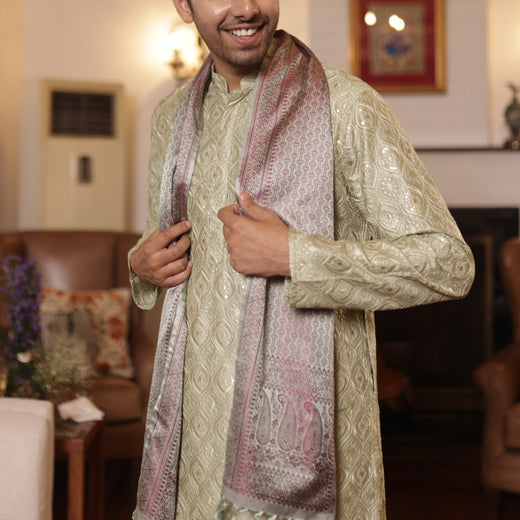 Handwoven Silk Men’s Scarf with Tassels – Premium Soft Fabric Octavia Design