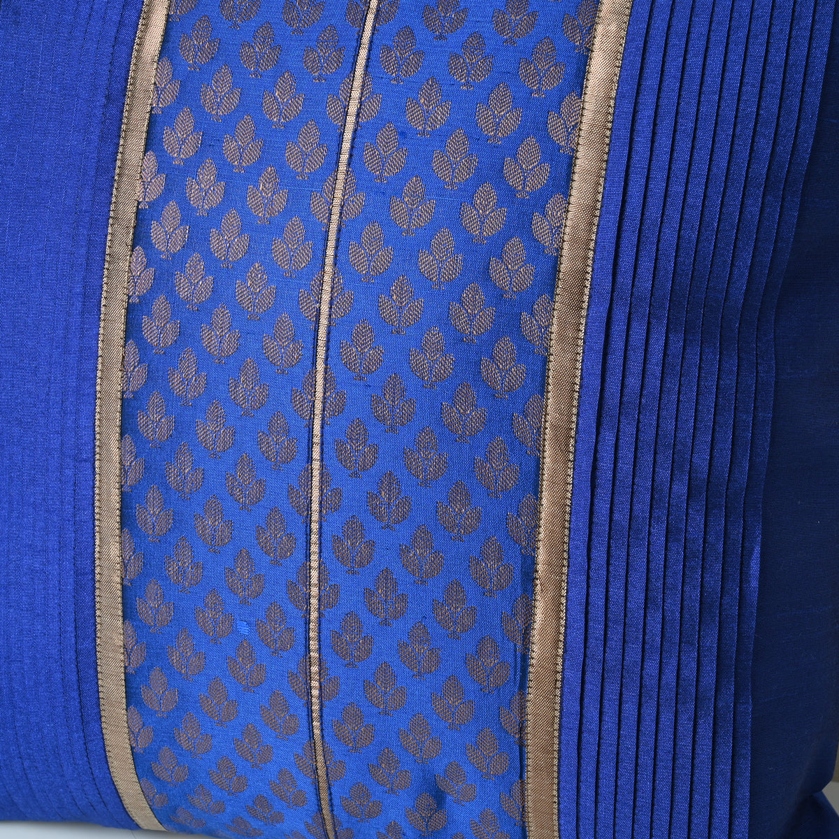 Blue cushion cover with design