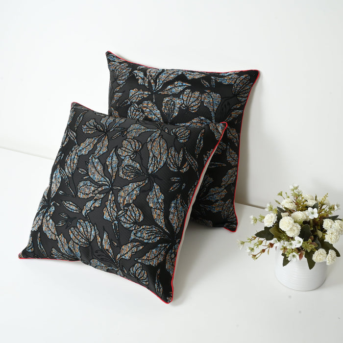 18"x18" BLACK CUSHION COVER | JACQUARD DESIGN