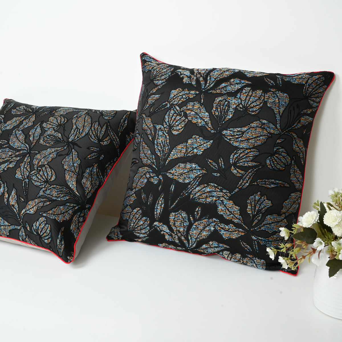 Jacquard Design Black Cusion Covers
