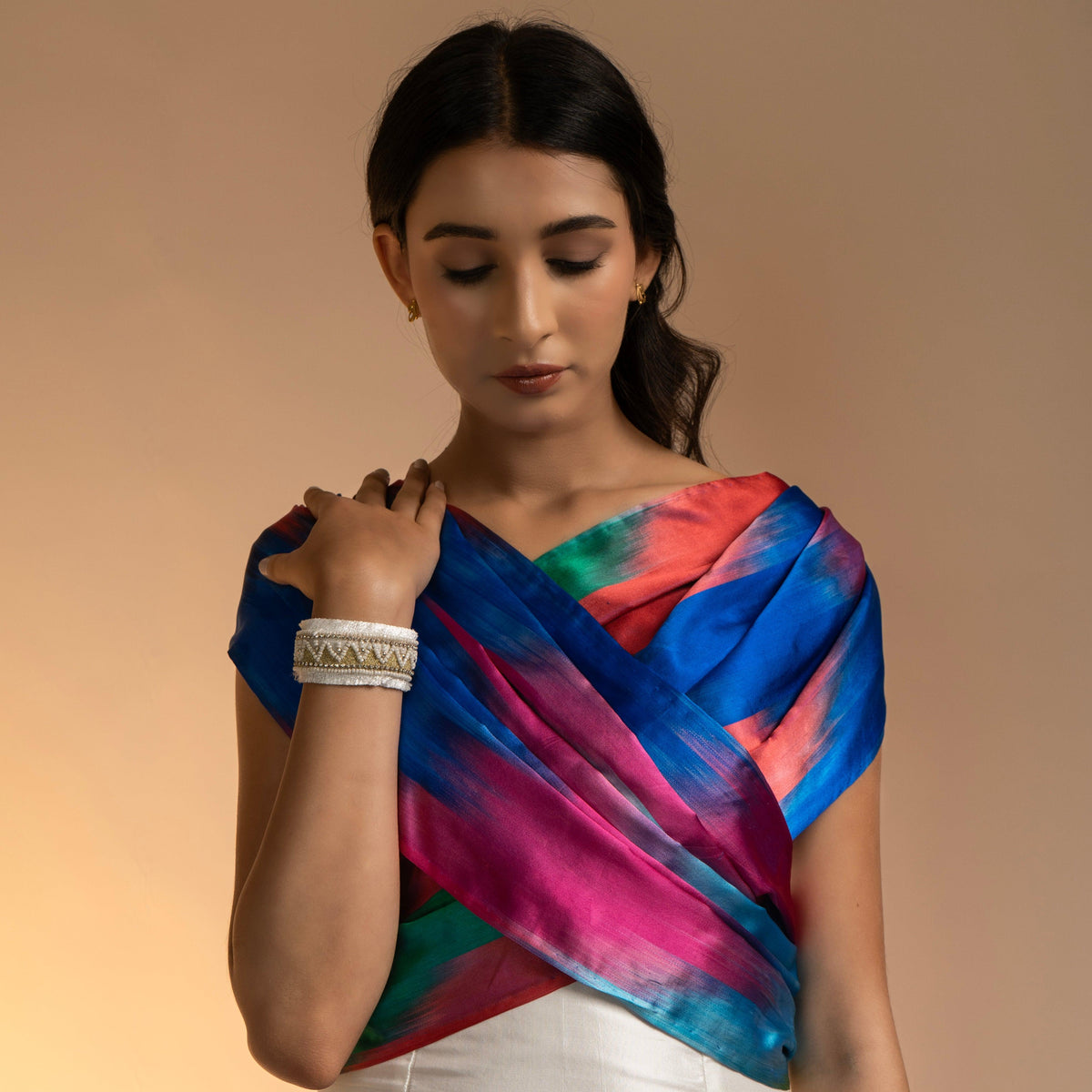 7 Colours Rainbow Silk Stole