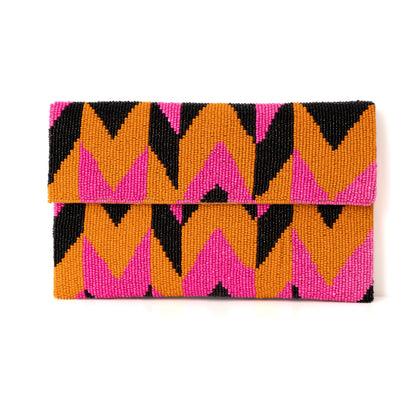 CLUTCH - PINK NOIR CHEVRON