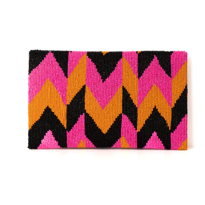 CLUTCH - PINK NOIR CHEVRON