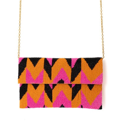 CLUTCH - PINK NOIR CHEVRON