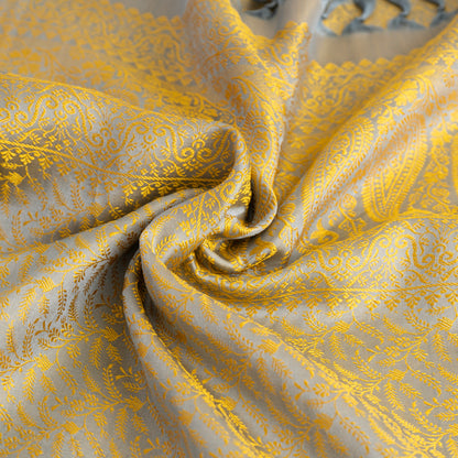 SILK STOLE - GREY & GOLD TANCHOI