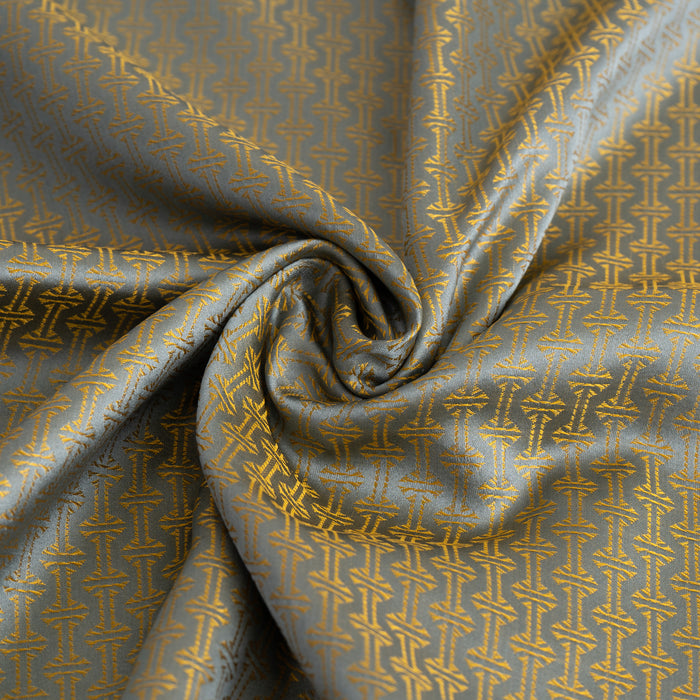 Grey Gold Silk Stole
