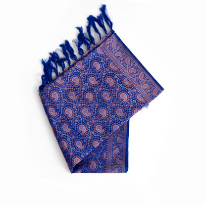 blue color silk stole
