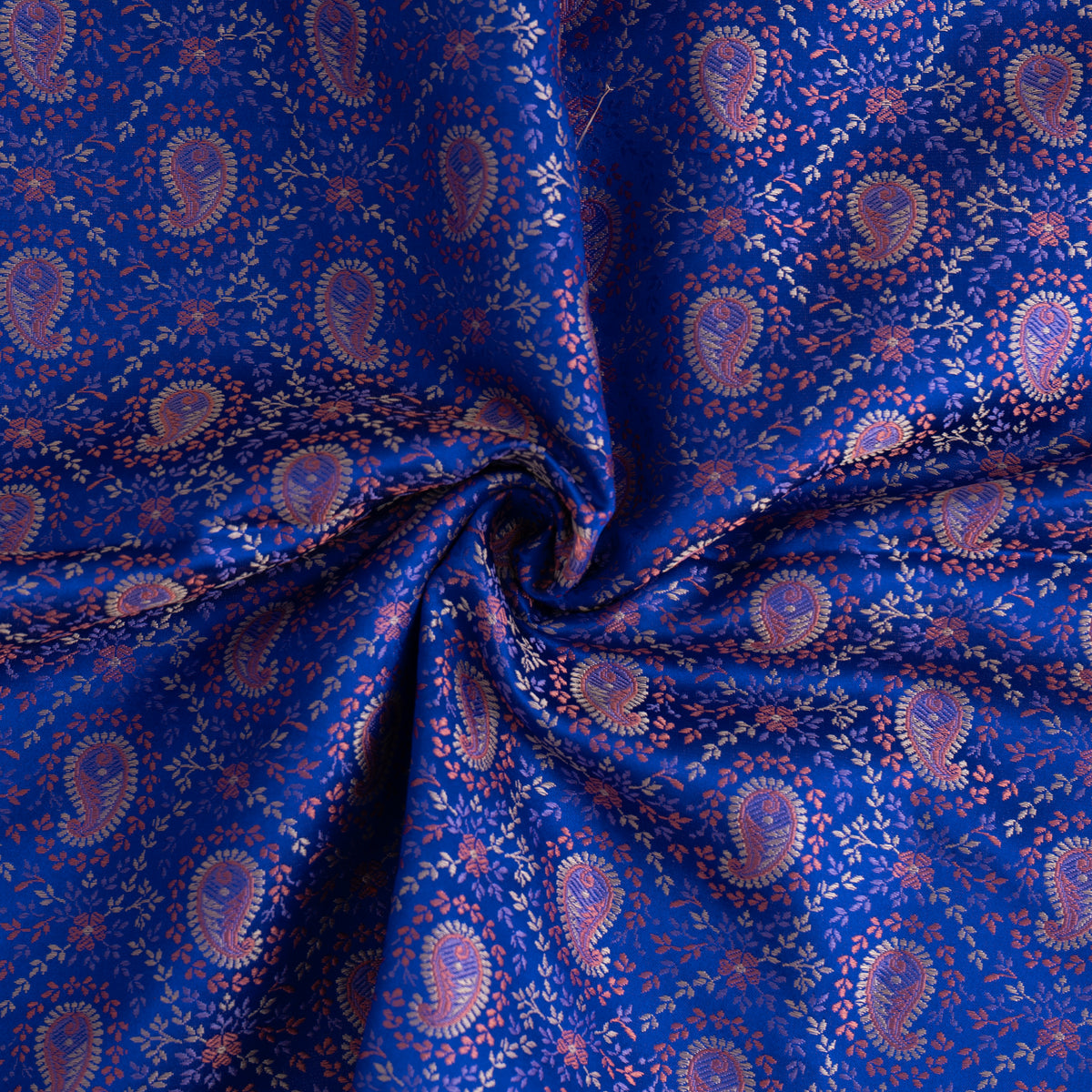 Blue designed silk stole