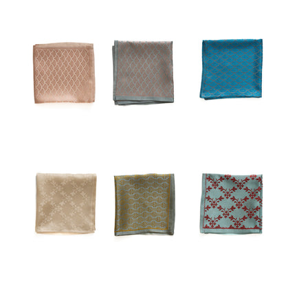Set of six pocket squares available in different colors