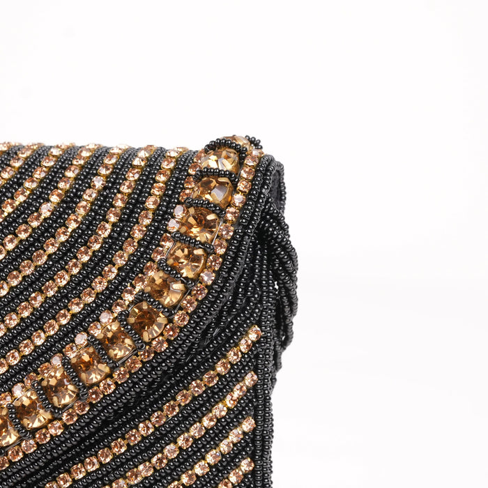 Black Gold Embellished Clutch
