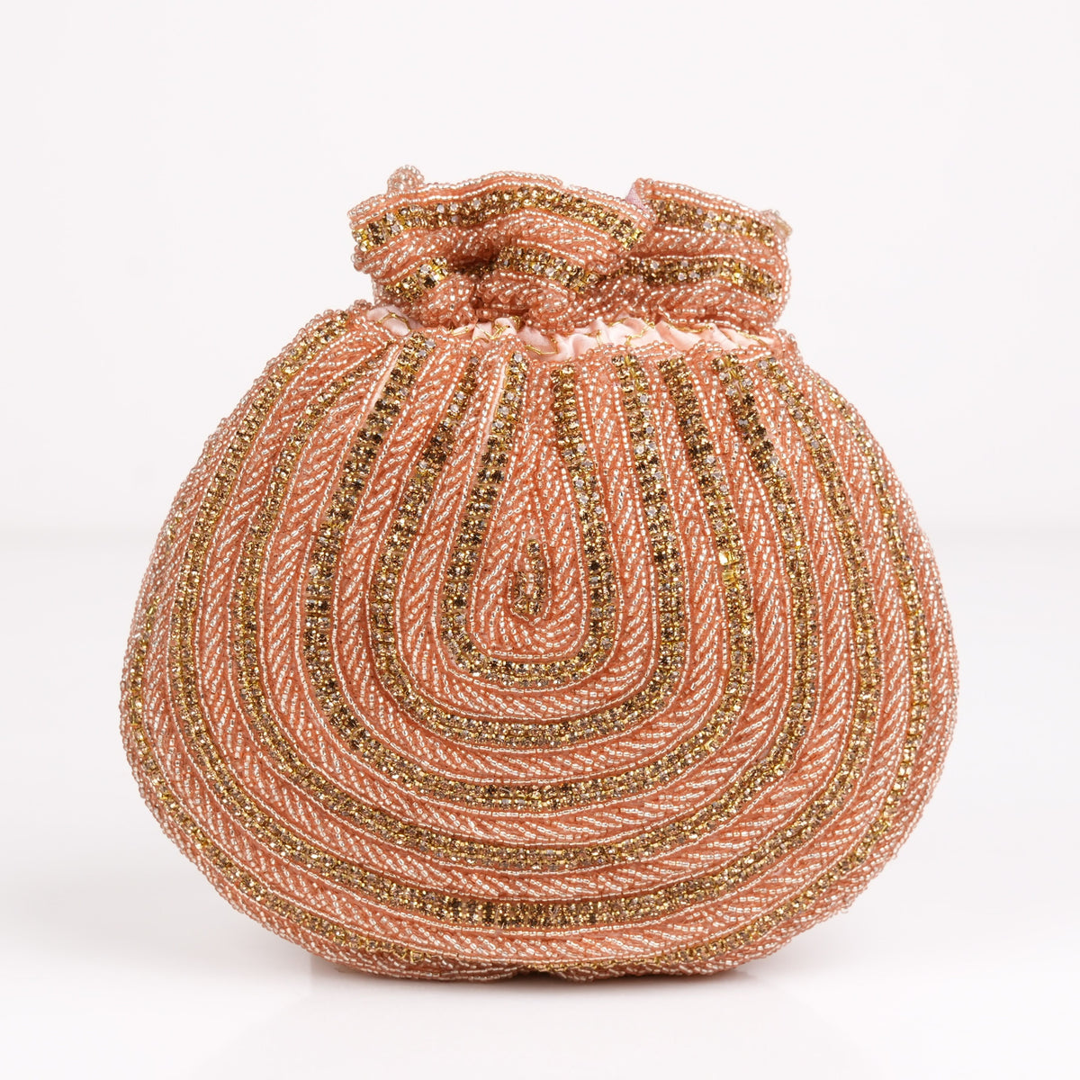Peach Gold Potli Bag