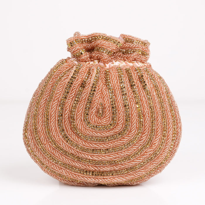 Peach Gold Potli Bag