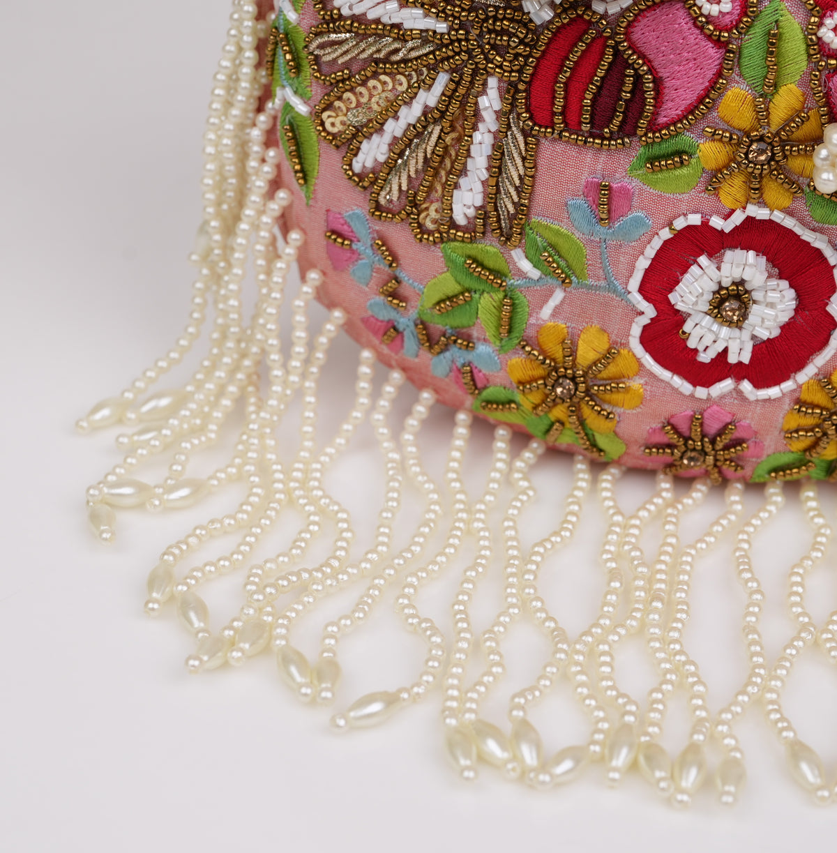 Pink Floral Potli Bag
