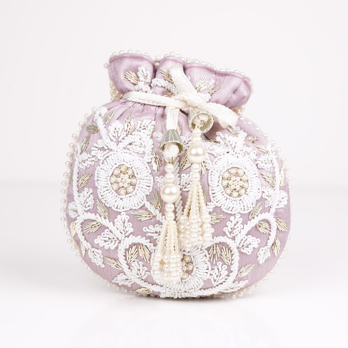 Purple Pearl Shine Potli Bag
