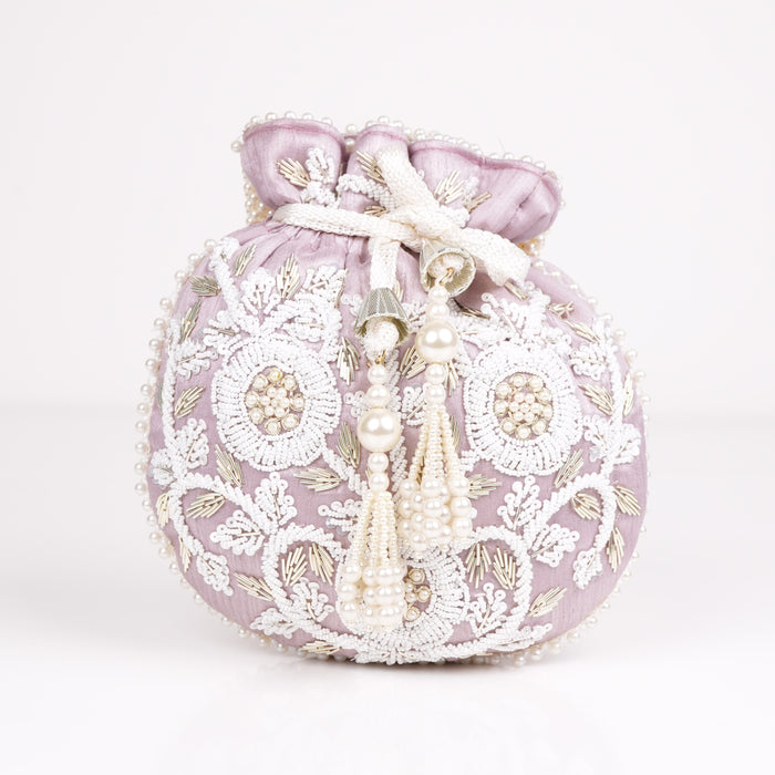 Purple Pearl Shine Potli Bag