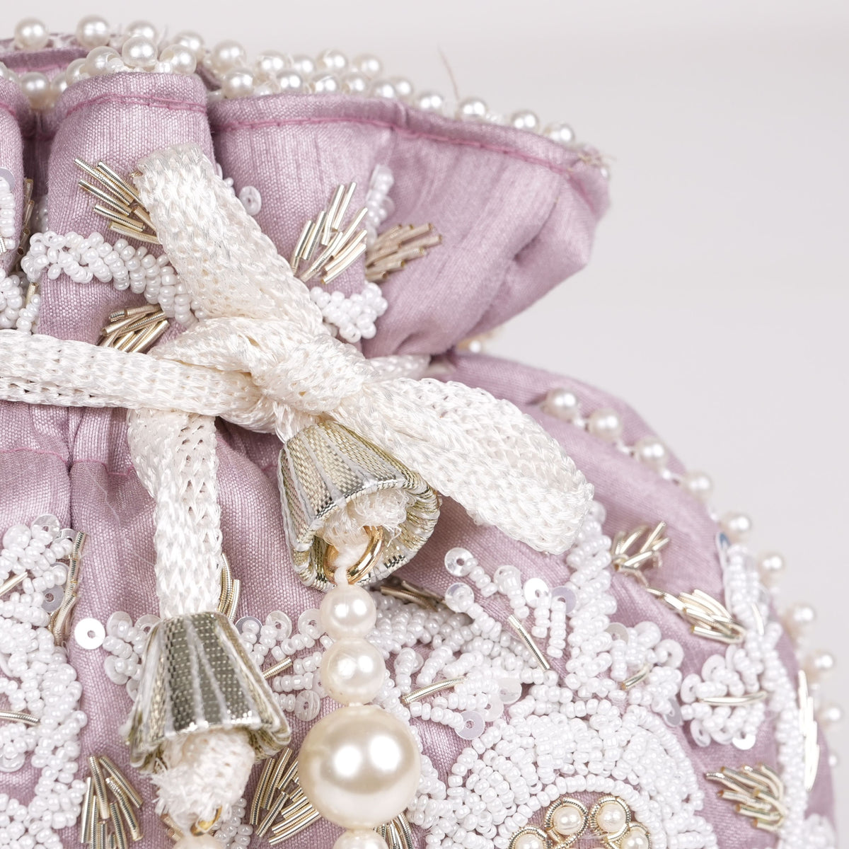 Purple Pearl Shine Potli Bag