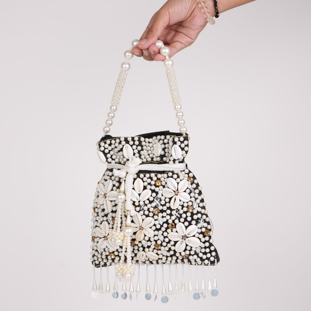 Festive Charm Black Potli Bag