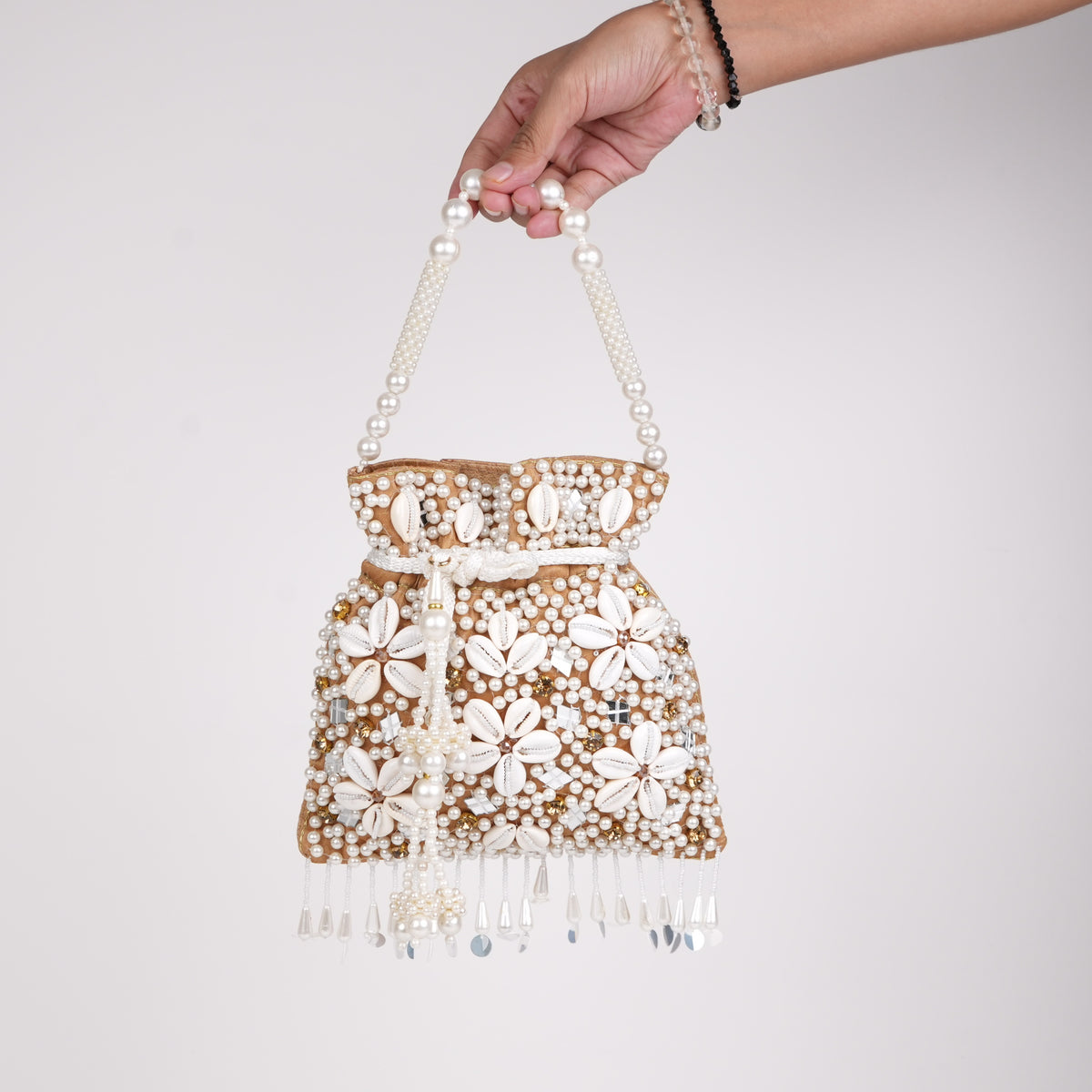 Beige Festive Potli Bag