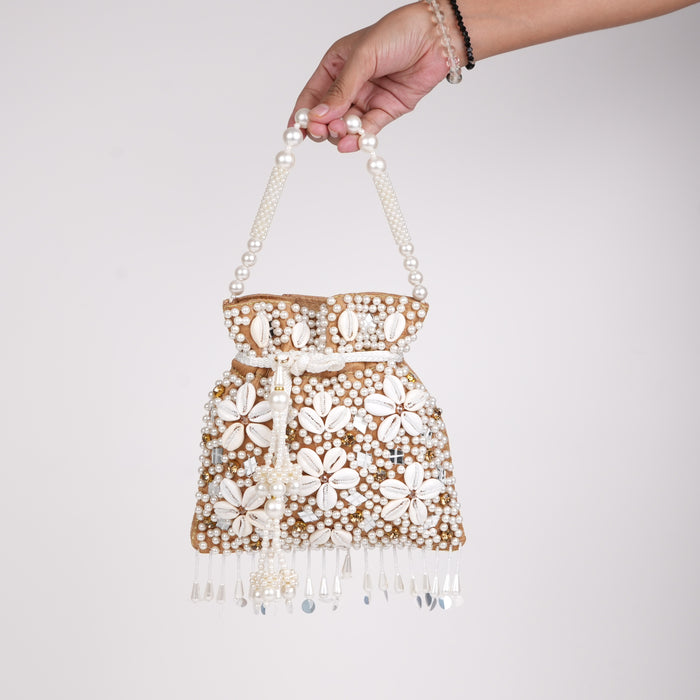 Beige Festive Potli Bag