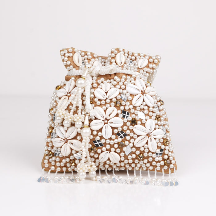 Beige Festive Potli Bag