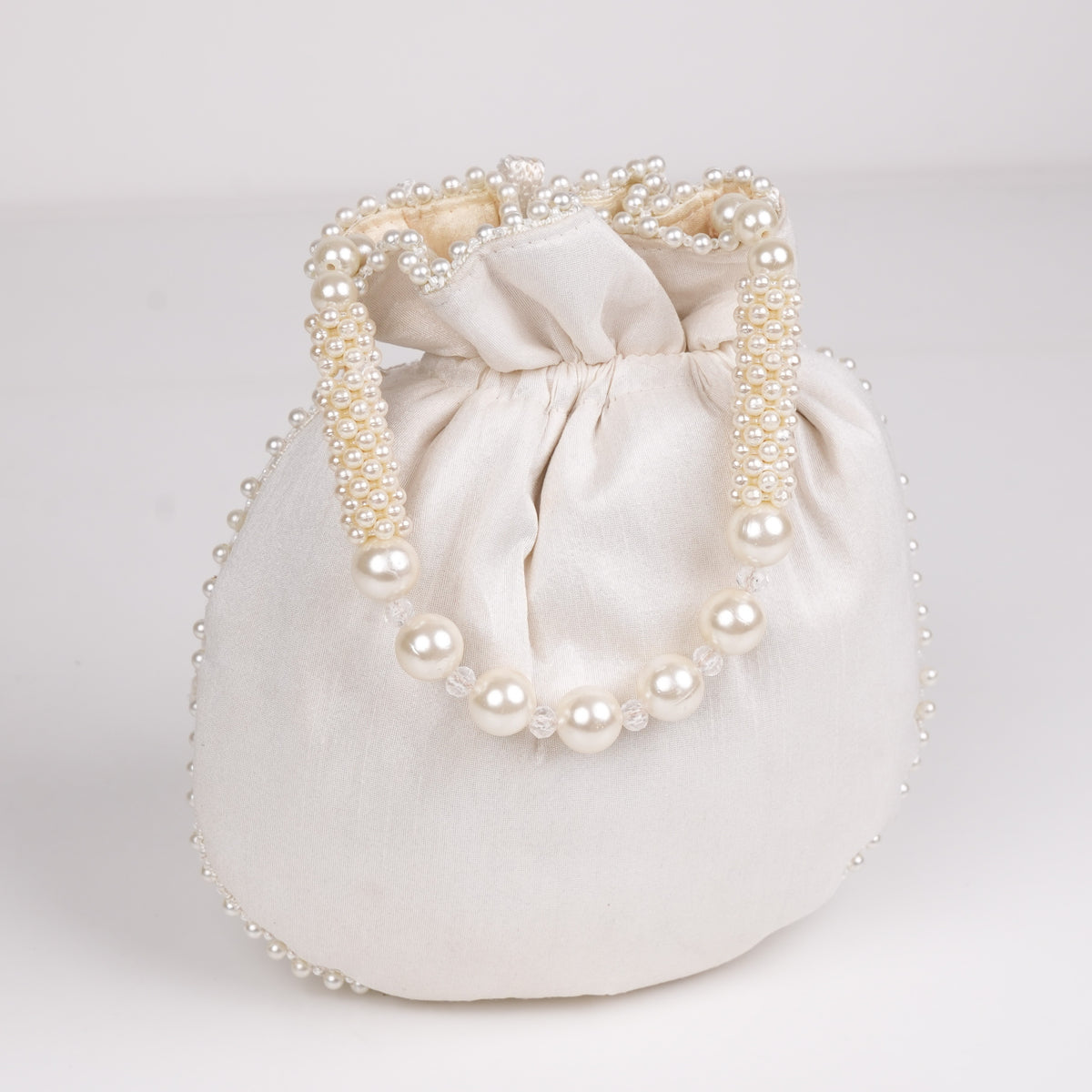 White Pearl Shine Poti Bag