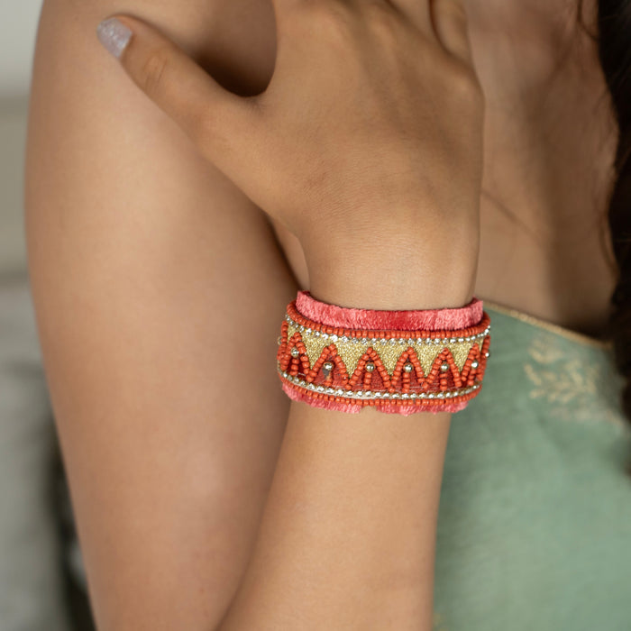 Red color wrist band 