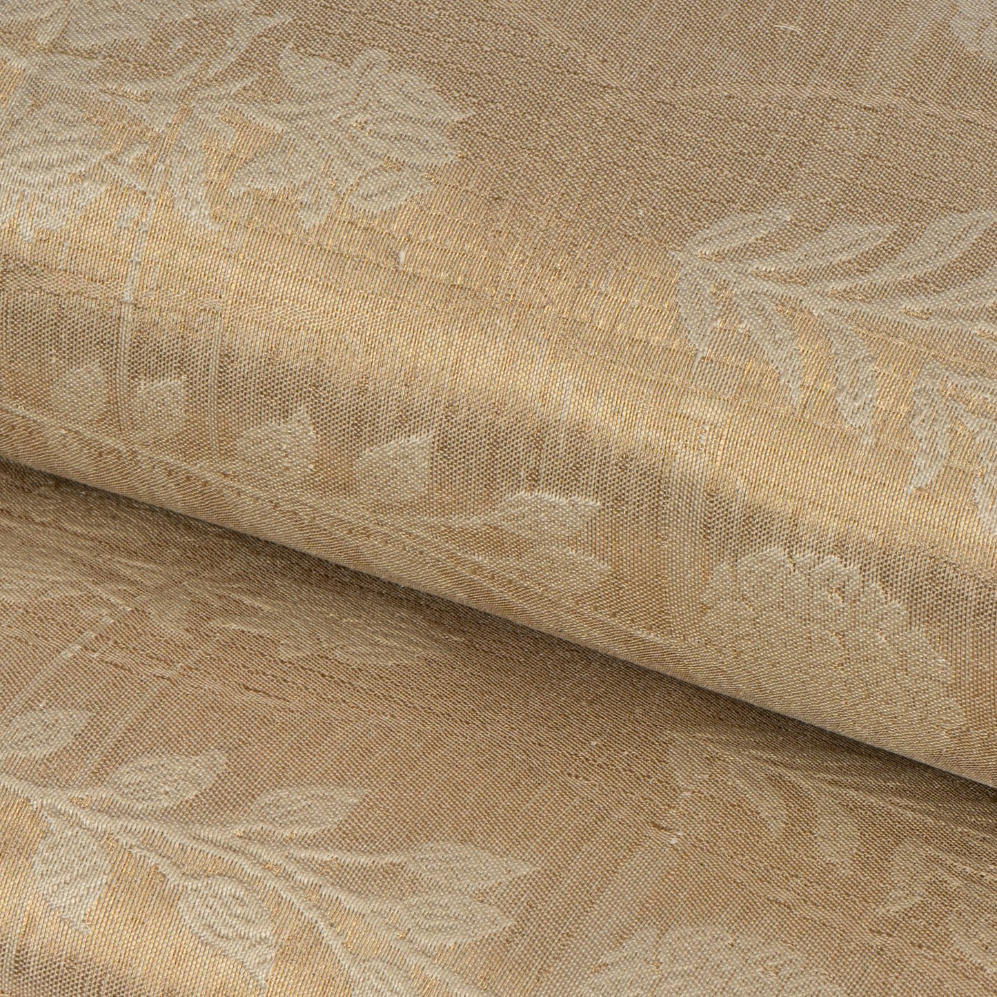 Light Gold Handloom Pure Silk Fabric: Sustainable Fashion Wear (2.5 Meter)