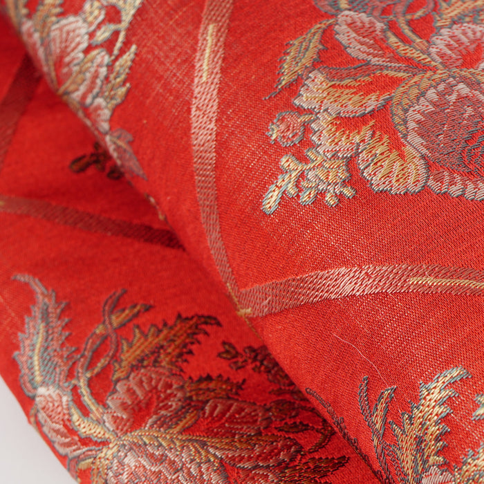 Red Raw Silk Fabric - 6 Meter Roll - Sustainable Fashion