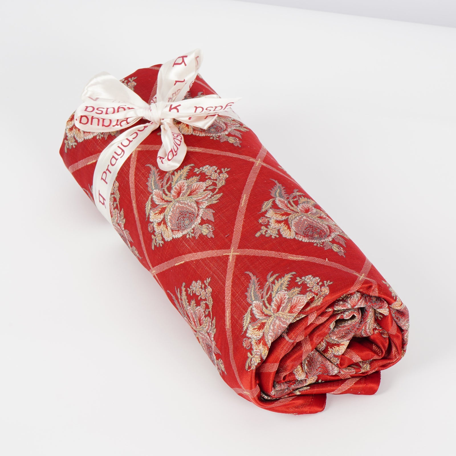 Red Raw Silk Fabric - 6 Meter Roll - Sustainable Fashion