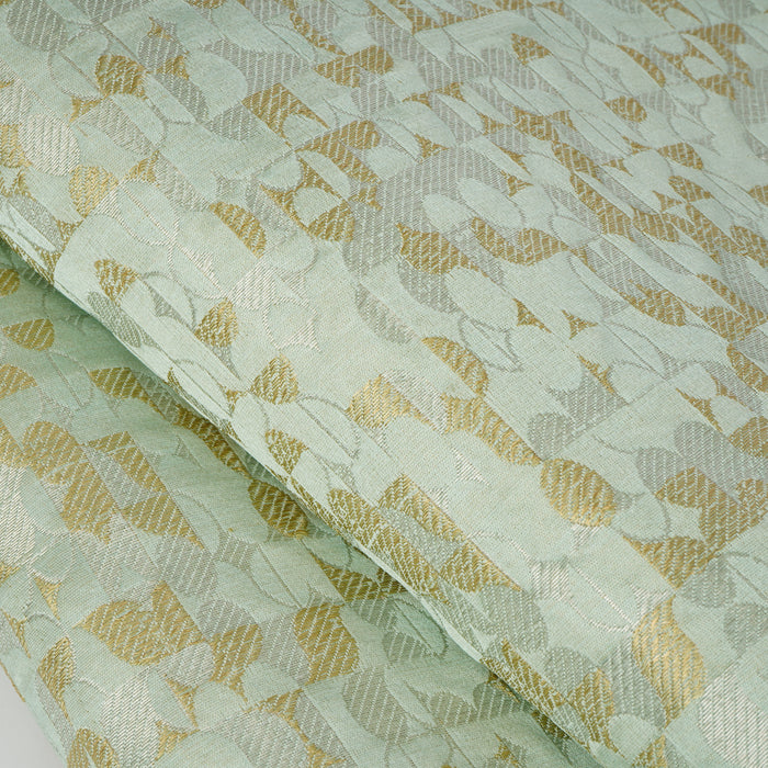 Mint Green Silk Fabric Roll: 6 Meter, Sustainable Weave