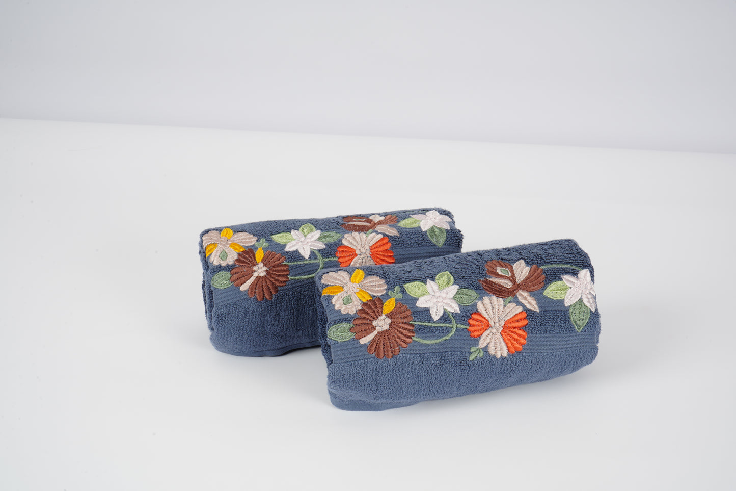 BATH TOWEL - TWILIGHT FLORA - BLUE