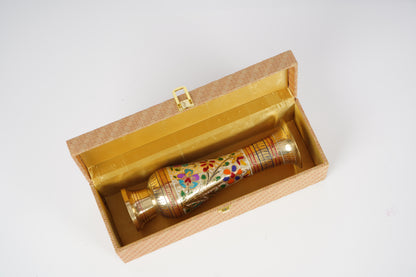 Color petal brass flower vase
