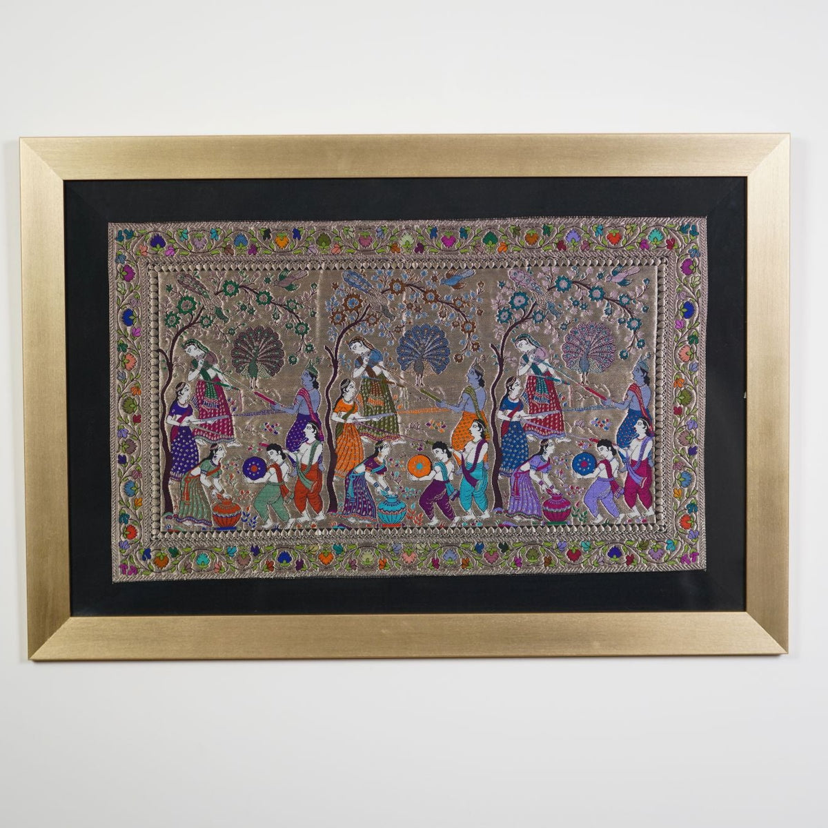 Krishna Holi Silk Tapestry