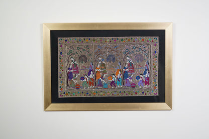 Krishna Holi Silk Tapestry