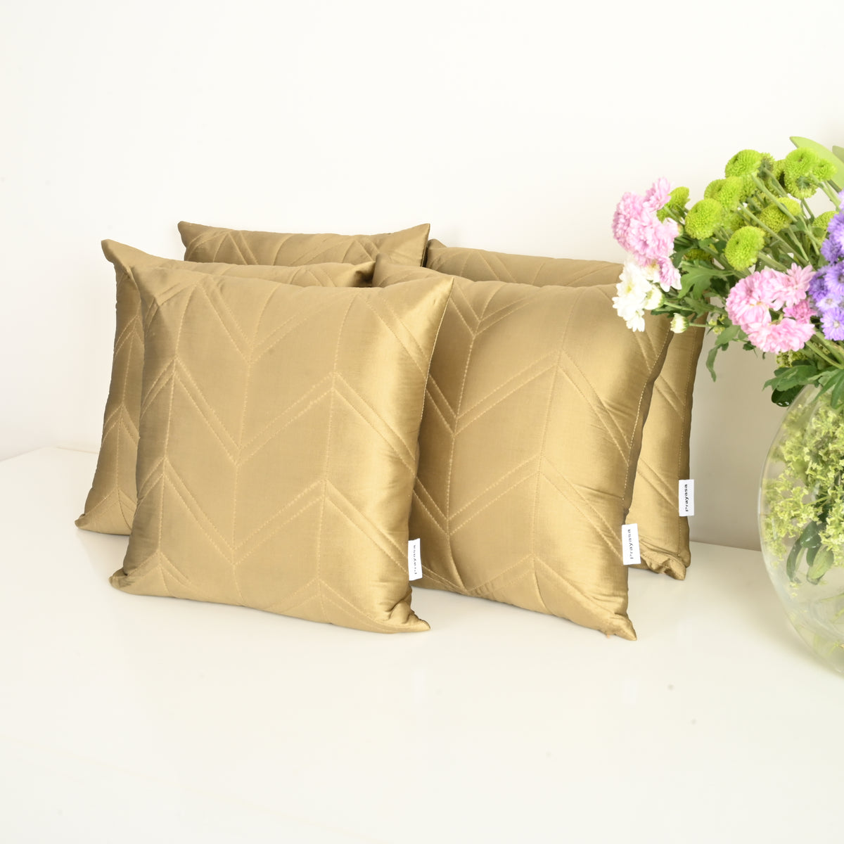 Quilted Zigzag Design Cusion Covers