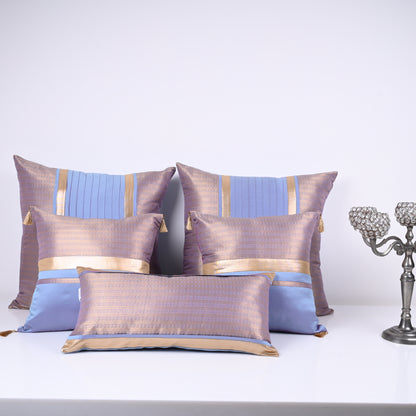 SILK BED SETS / SOFA CUSHIONS - CUSHION COVER | SILK BROCADE|AUSTIN LAKE & SKY