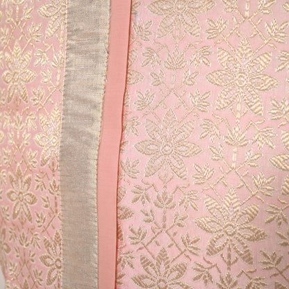 PINK SILK BED SETS / SOFA CUSHIONS - CUSHION COVER | SILK BROCADE | ROYAL BLUSH