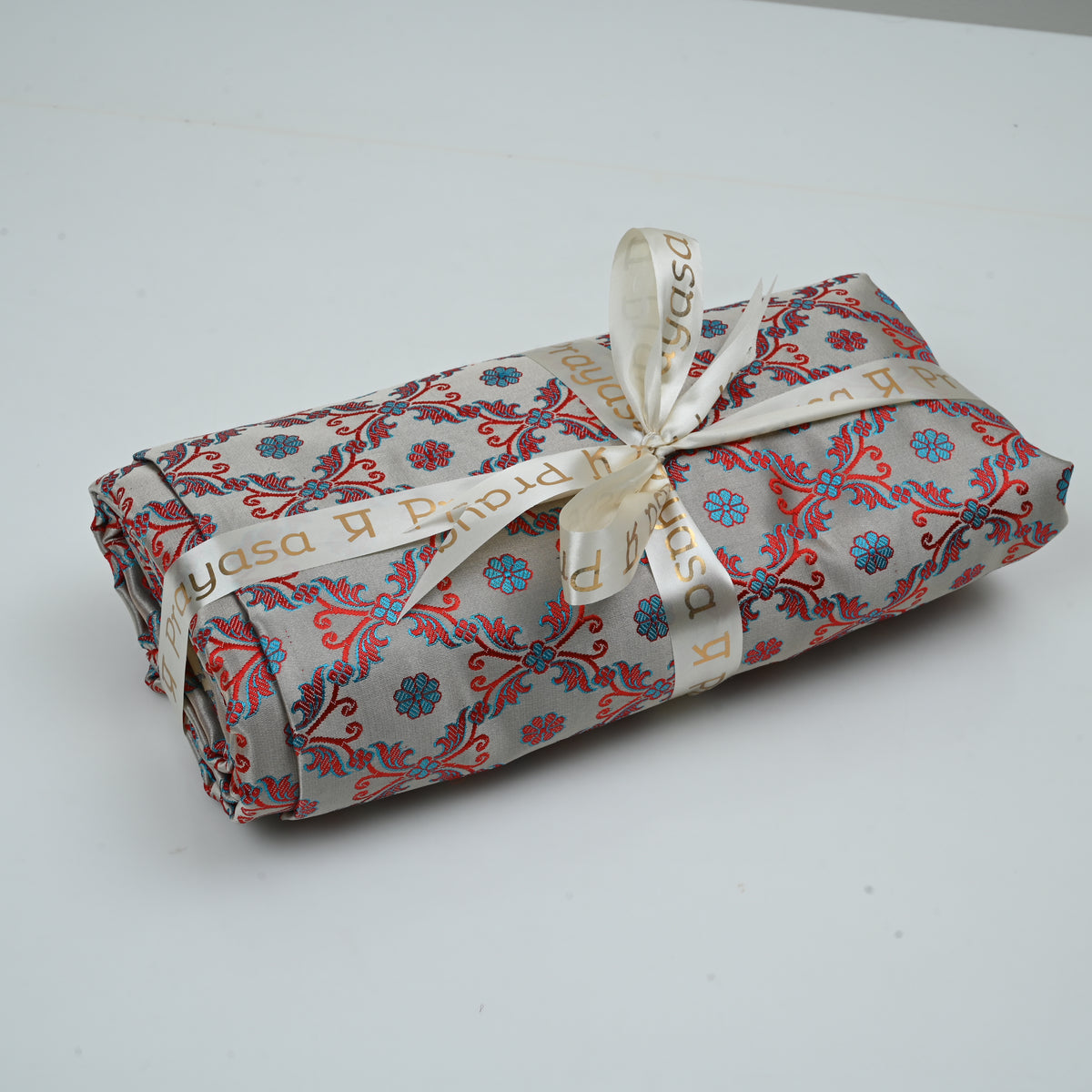 Pure Silver Raw Silk Fabric - Sustainable For Fashion ( 5 Meter )