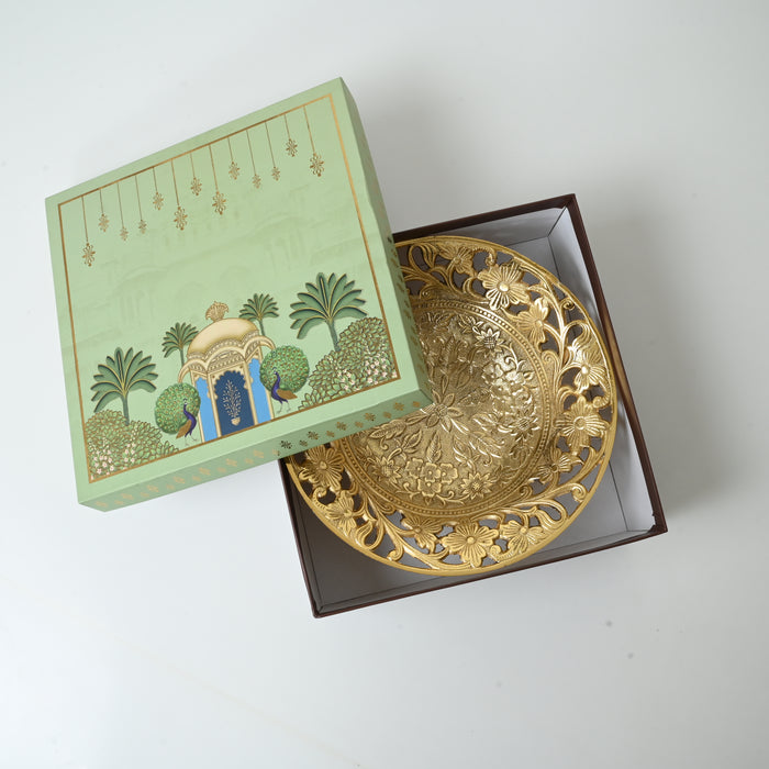 Handcrafted Antique Golden  Style Decorative Fruit Bowl