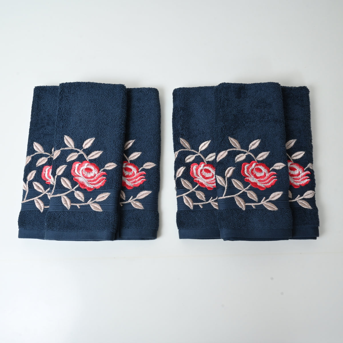Rose Elegance Cotton Hand Towel Set