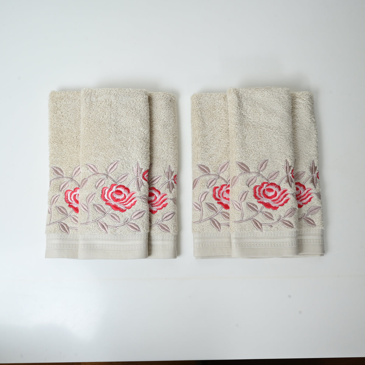Rose Elegance Cotton Hand Towel Set