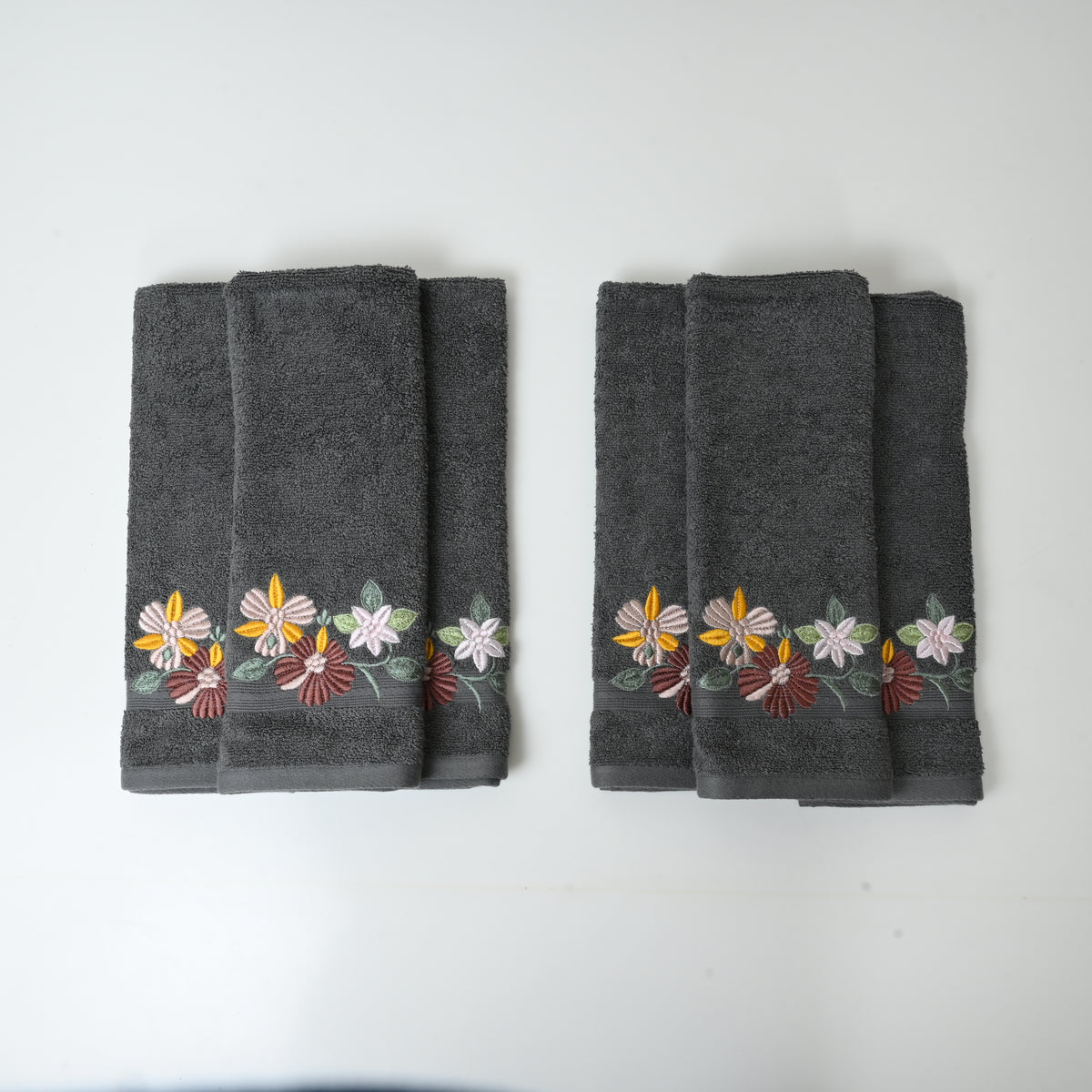 Rose with Butterfly Cotton Hand Towel (Set of 6)